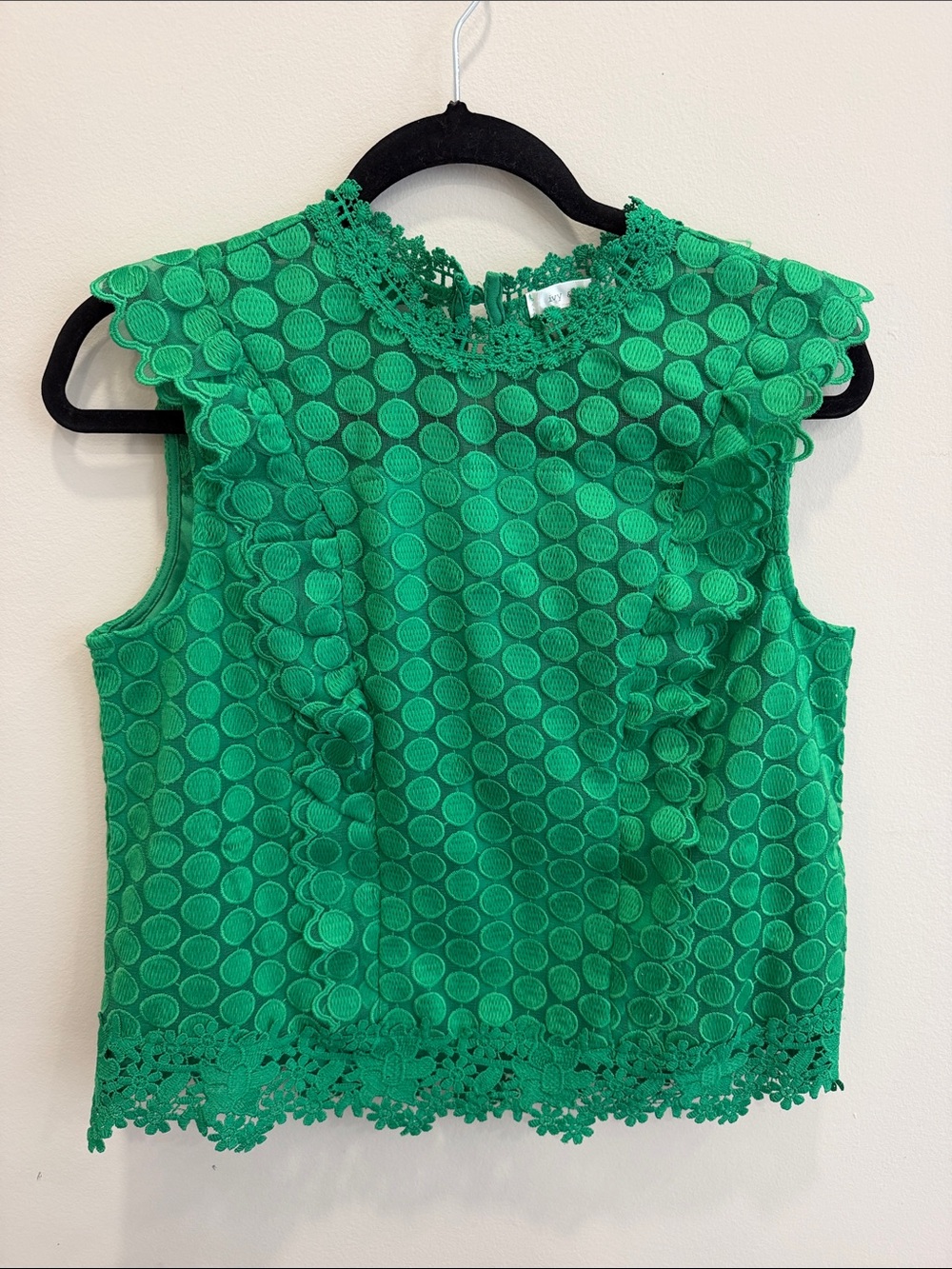 Ivy & Sage Lace-Trim Texture Top